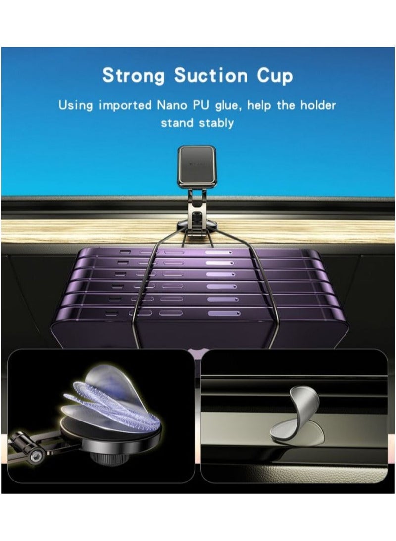 Yesido C264 360° Rotating Magnetic Car Phone Holder with Folding Arm & Suction Cup - Image 3