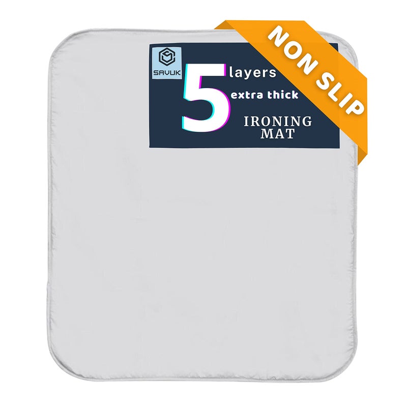 SAVUK SAVUK Ironing Board Cover and Pad Standard Size Silicone Coated 4 Layers 15x54 inch Extra Heavy Duty Thick Padding Heat Reflective Non Stick Scorch and Stain Resistant Ironing Mat  21x28 
