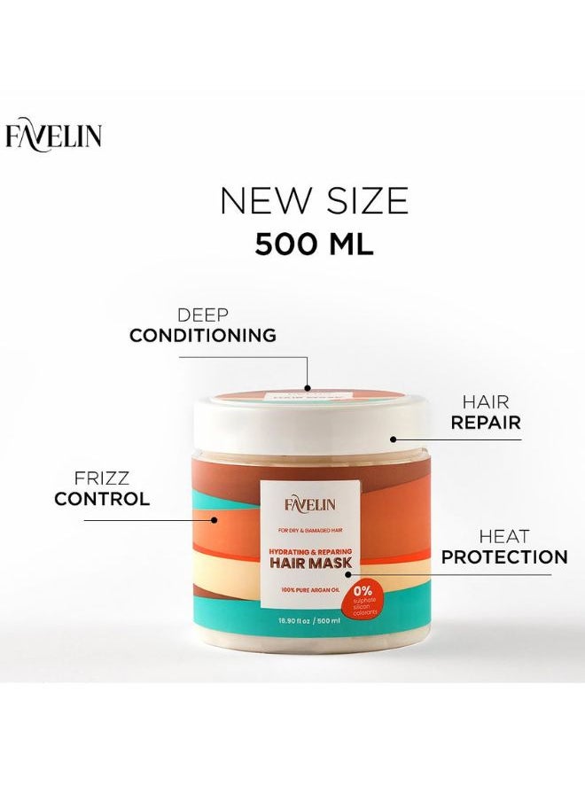 favelin Hydrating & Repairing Hair Mask 500 ml | Intense Moisture & Repair  Sulfate & Silicone Free | Dry & Damaged Hair  - Image 2