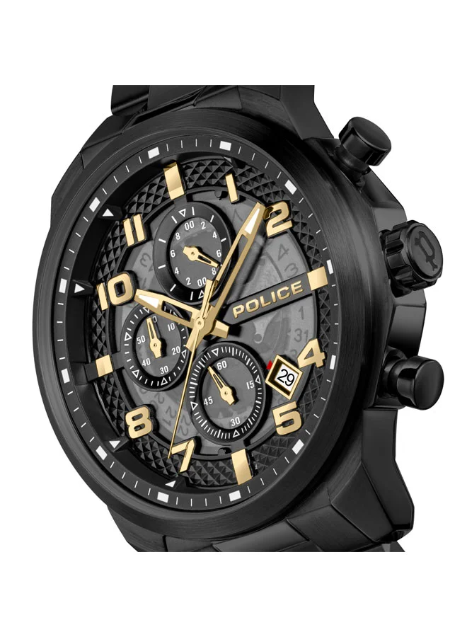 بوليس Men's Men's Soul Men's 44mm Multifunction Watch with Charcoal Dial & 316L Stainless Steel Bracelet