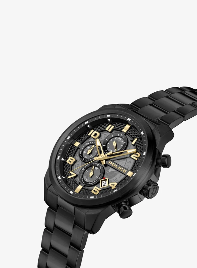 بوليس Men's Soul Men's 44mm Multifunction Watch with Charcoal Dial & 316L Stainless Steel Bracelet