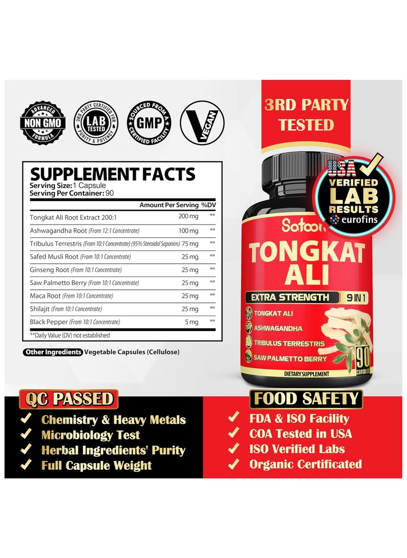 Satoomi - Tongkat Ali 9 in 1 - 90 Vegan Caps - Image 1
