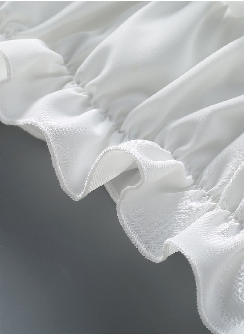 Kidle - Summer Breathable Two-piece White Pattern Suspender Skirt - Image 1