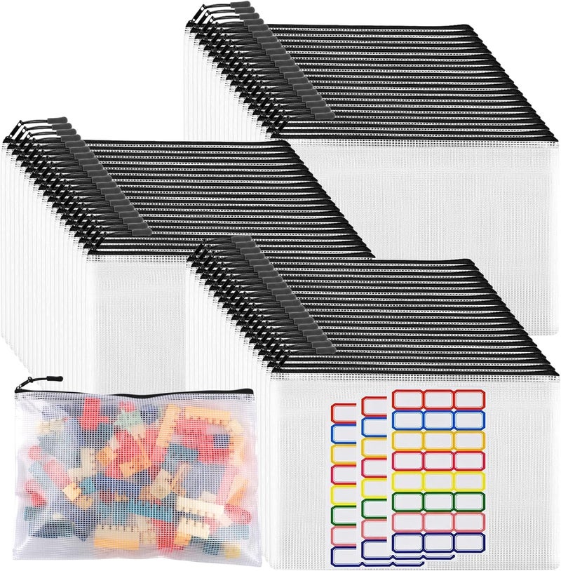 YOPCDJ 60pcs Large Mesh Zipper Pouch Fill Folder - Image 1