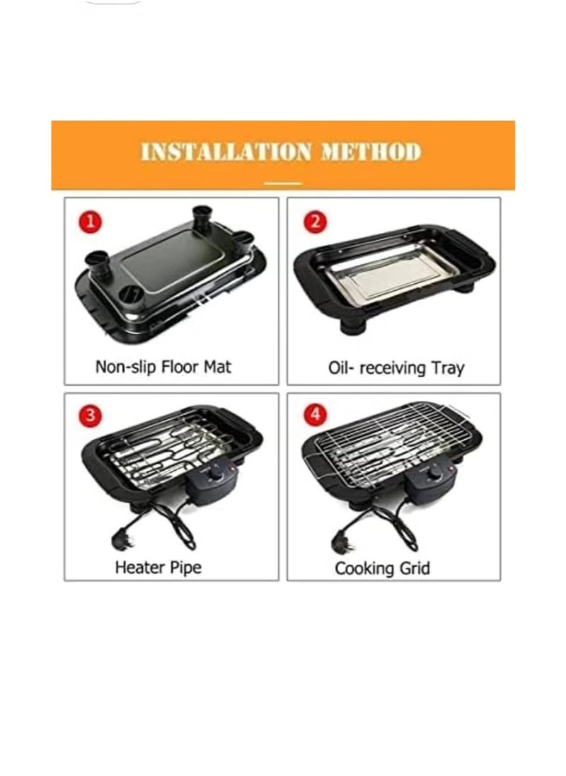 Electric Barbecue & Tandoor Grill – Portable Smokeless Contact Griller