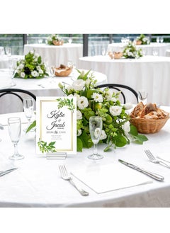 KASTWAVE Clear Acrylic Stands,Place Card Holders Table Number Stands Card Display Stand for Dining Table Shop Office Wedding Photo Painting Business Card Holder(10 Pieces)  - Image 3