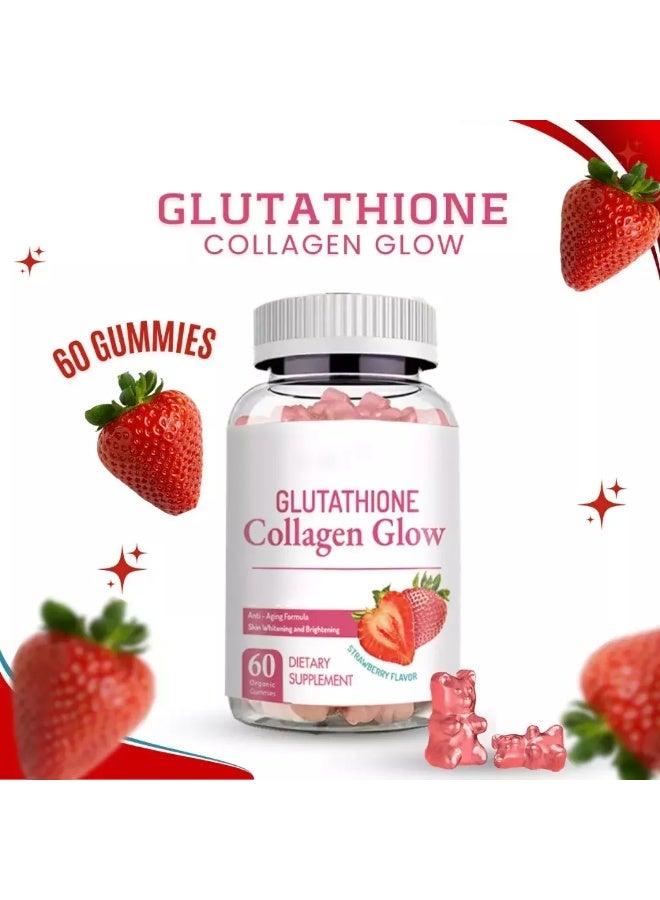 ناشر جلو علكات نيتشر جلو العضوية القابلة للمضغ بنكهة الفراولة – 60 قطعة | غلوتاثيون وكولاجين لدعم البشرة والشعر الغني بمضادات الأكسدة - Image 3