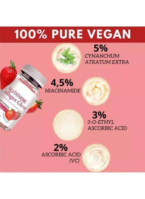 NATURE GLOW Nature Glow Glutathione & Collagen Glow Strawberry Flavor  60  Organic Chewable Gummies | Antioxidant-Rich Skin & Hair Support | Best  Price Oman | Muscat, Seeb