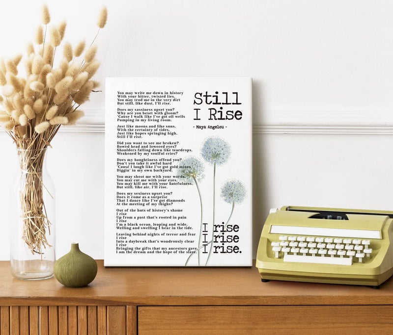 WKYAER Canvas Wall Art Maya Angelou Inspirational Quote Decor, Still I Rise Inspirational Canvas Prints Poster Wall Art, Motivational Wall Art, Gift for Home and Office Decor Under, Size 12x15 - Image 4