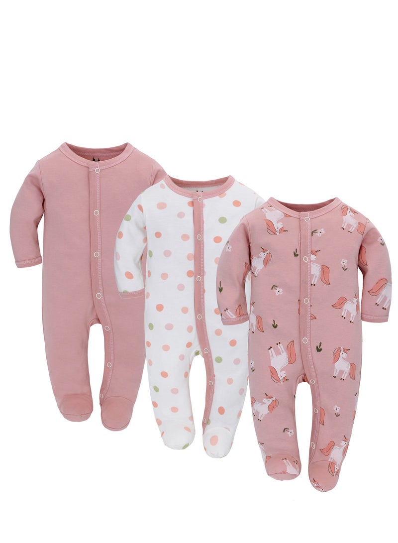 Miracle Baby 3 PCS Clothing sets Newborn Baby Rompers 100% Cotton Baby Onesies Kids pajamas Toddler Boys Clothes - Image 1