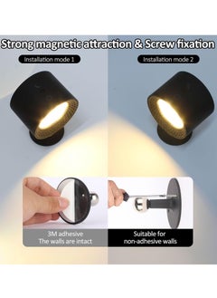 Alruht Wall Lights Wall Lamp with Remote, 5V Battery Operated Wall Sconce 2000mAh Rechargeable Battery, 3 Color & Dimmable, Led Wall Light with a Magnetic Link Base  - Image 3