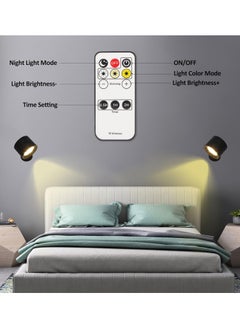 Alruht Wall Lights Wall Lamp with Remote, 5V Battery Operated Wall Sconce 2000mAh Rechargeable Battery, 3 Color & Dimmable, Led Wall Light with a Magnetic Link Base  - Image 4