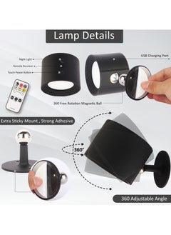 Alruht Wall Lights Wall Lamp with Remote, 5V Battery Operated Wall Sconce 2000mAh Rechargeable Battery, 3 Color & Dimmable, Led Wall Light with a Magnetic Link Base  - Image 5