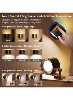 Alruht Wall Lights Wall Lamp with Remote, 5V Battery Operated Wall Sconce 2000mAh Rechargeable Battery, 3 Color & Dimmable, Led Wall Light with a Magnetic Link Base  - Image 2