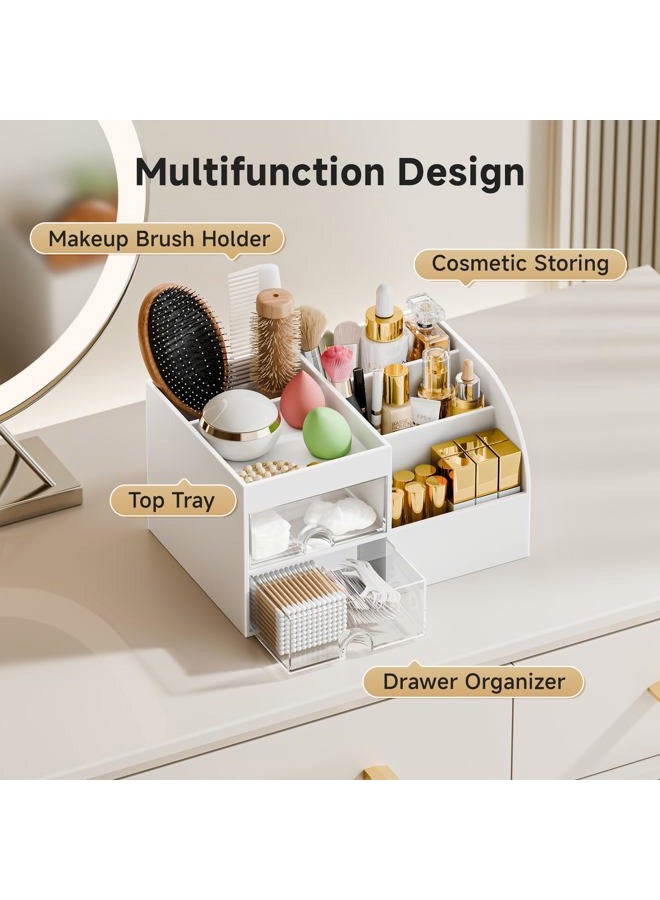 fanado Makeup Organizer 2 Drawer (White) - Image 2