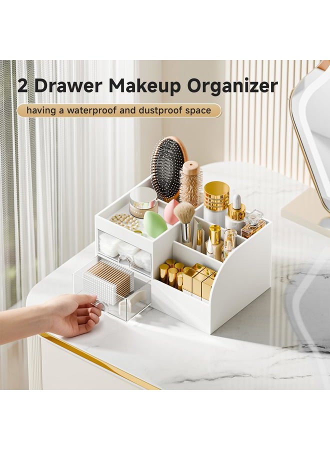 fanado Makeup Organizer 2 Drawer (White) - Image 3
