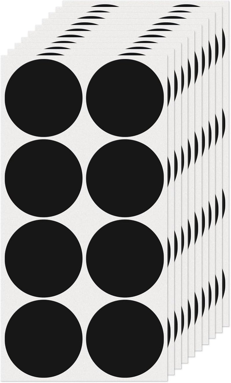 FINDAT Black Round Labels 2 Inch Vinyl Dot Stickers Self-Adhesive Removable Color Coding Decals Waterproof Circle Tag for Office Home Inventory 80 PCS - Image 1
