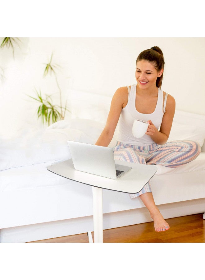 CARTMAY Mobile Standing Desk,Pneumatic Height Adjustable Laptop Desk, Mobile Laptop Desk with Wheels, Height Adjustable from 29.5'' to 47'',White - Image 3