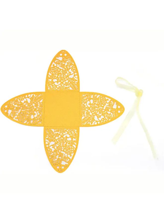 Four Leaf Rose Candy Box Chocolate Gift Box Laser Cut Wedding Favor Boxes Golden 25pcs Suitable for Bridal Shower Birthday Party Christmas Halloween with Ribbon - Image 3