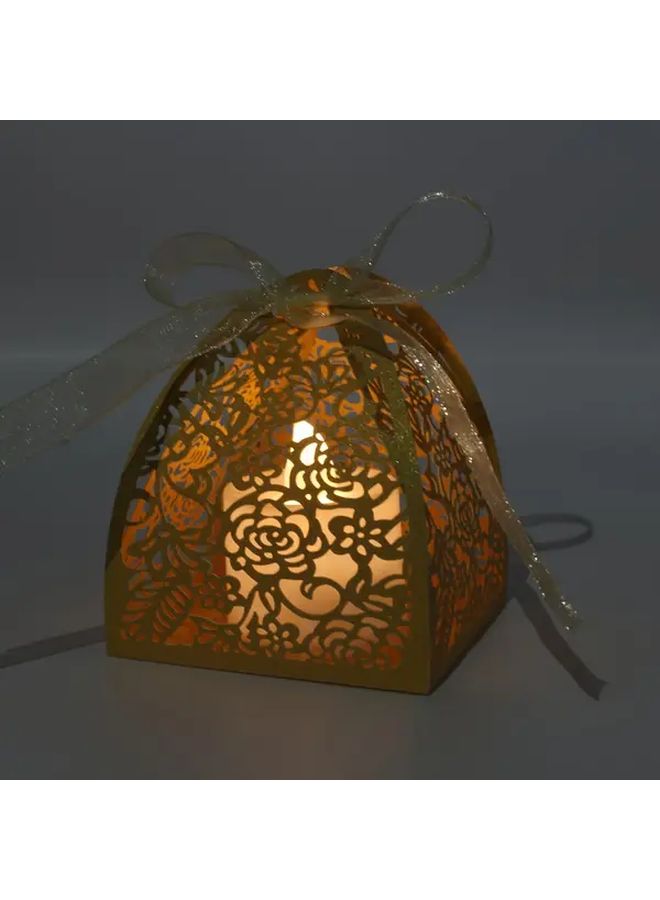 Four Leaf Rose Candy Box Chocolate Gift Box Laser Cut Wedding Favor Boxes Golden 25pcs Suitable for Bridal Shower Birthday Party Christmas Halloween with Ribbon - Image 4