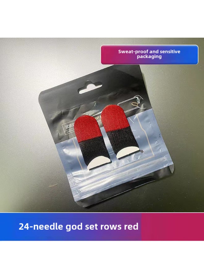 Generic E-sports Hand Game Finger Set Sweat-proof Non-slip Auxiliary Chicken Walking Artifact Student 24-pin Silver Cloth Carbon Fiber Wholesale-Product Color:Superconducting Carbon Fiber Crimson Pair ]  - Image 1