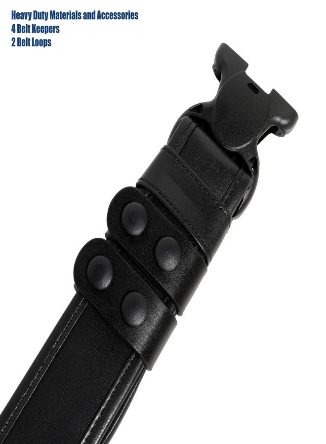 Dotacty Plain Black Police Duty Belts Law Enforcement Sheriff Security Work 2" Outer Belt w/Loop Lining Tri-Release Buckle 4 Keepers M - Image 5