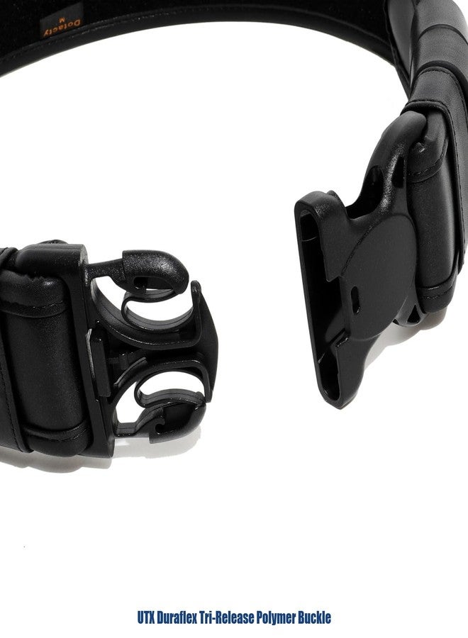 Dotacty Plain Black Police Duty Belts Law Enforcement Sheriff Security Work 2" Outer Belt w/Loop Lining Tri-Release Buckle 4 Keepers M - Image 4