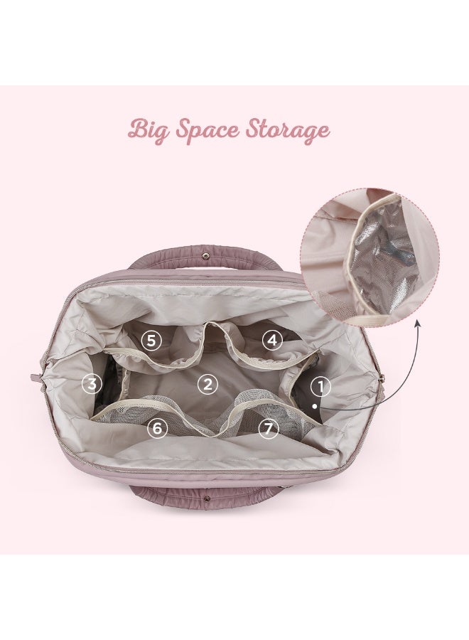 Little Story حقيبة حفاضات ليتل ستوري إلفا مع أحزمة عربة الأطفال - وردي - Image 3
