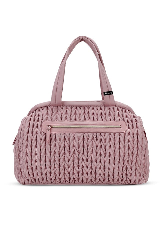 Little Story حقيبة حفاضات ليتل ستوري إلفا مع أحزمة عربة الأطفال - وردي - Image 2