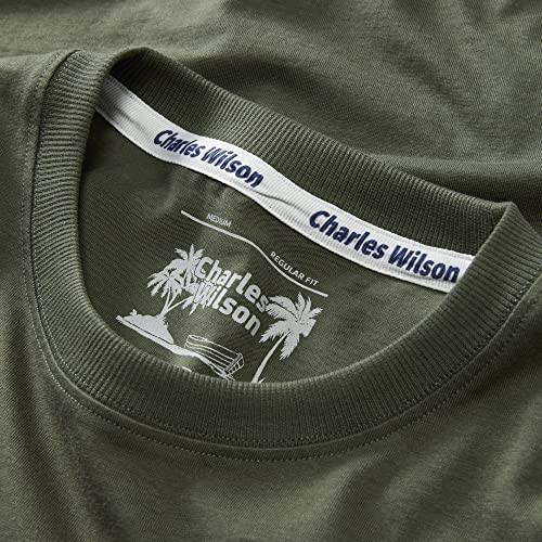 Charles Wilson Men's 5 Pack Midweight Crew Neck T-Shirt (Large, Horizon) - Image 3