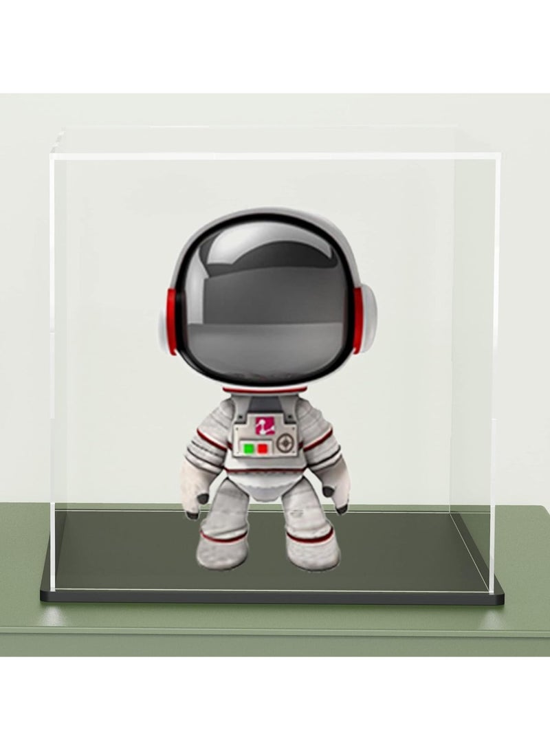 TPGP Acrylic Display Box - 7x7x7 Inch, Dustproof Case with Lid and Matt Black Base for Collectibles, Models and Action Figures - Image 1