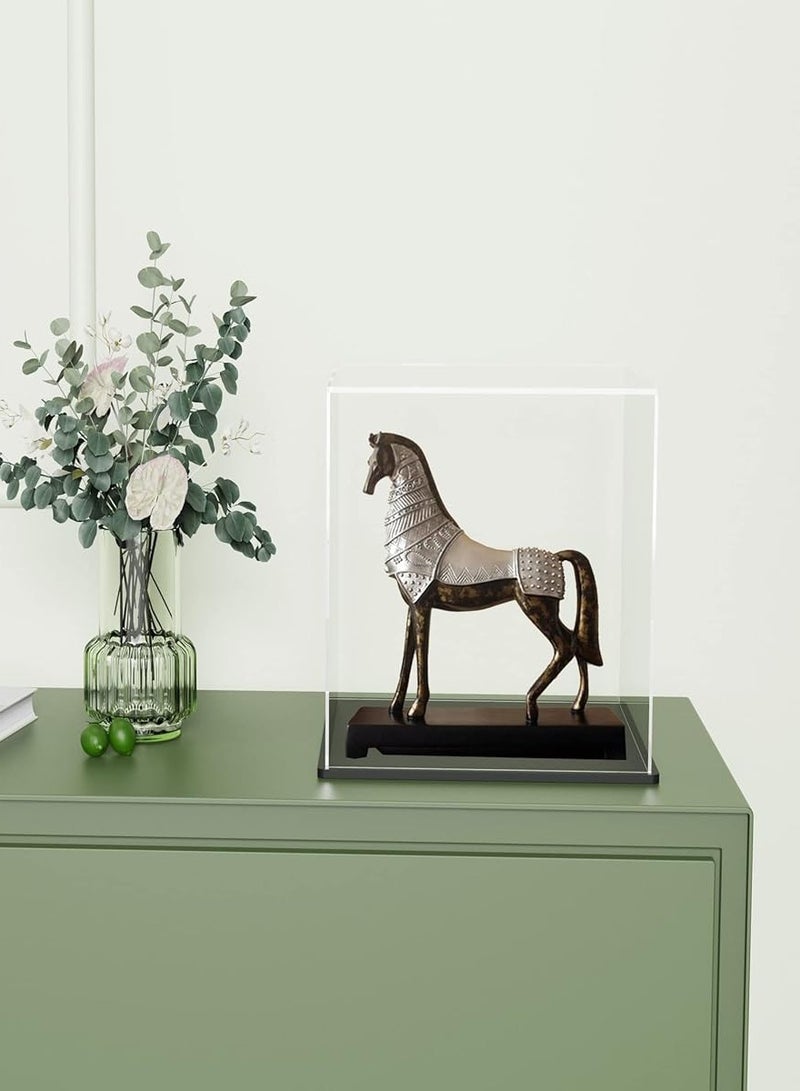 TPGP Acrylic Display Box - 7x7x7 Inch, Dustproof Case with Lid and Matt Black Base for Collectibles, Models and Action Figures - Image 2