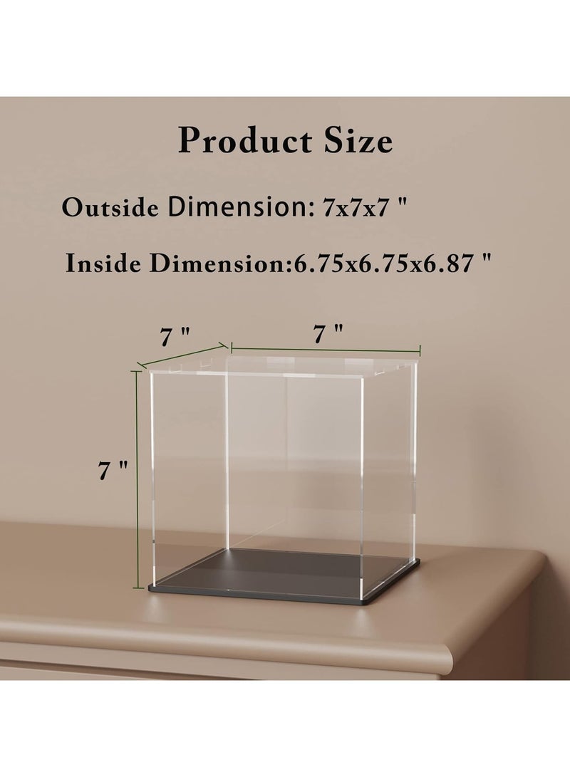 TPGP Acrylic Display Box - 7x7x7 Inch, Dustproof Case with Lid and Matt Black Base for Collectibles, Models and Action Figures - Image 5