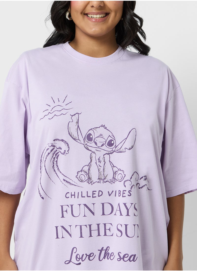 Stitch Plus Size Oversize Graphic T-Shirt