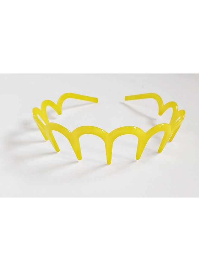 ANNACREATIONS Glossy Multicolor Plastic Fancy Teeth Comb Shine Shark Zig Zag Hair Bands For Girls & Women (Set Of 6 Pcs) - Image 3