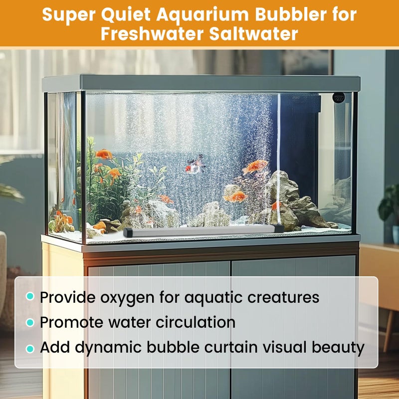 hygger Aquarium Bubble Strip, Nano Air Bubble Curtain Wall Aquarium Air Stone Kit, Quiet High Dissolved Oxygen Diffuser Fish Tank Bubbler Decorations for Freshwater Saltwater (5.9 Inch) - Image 3