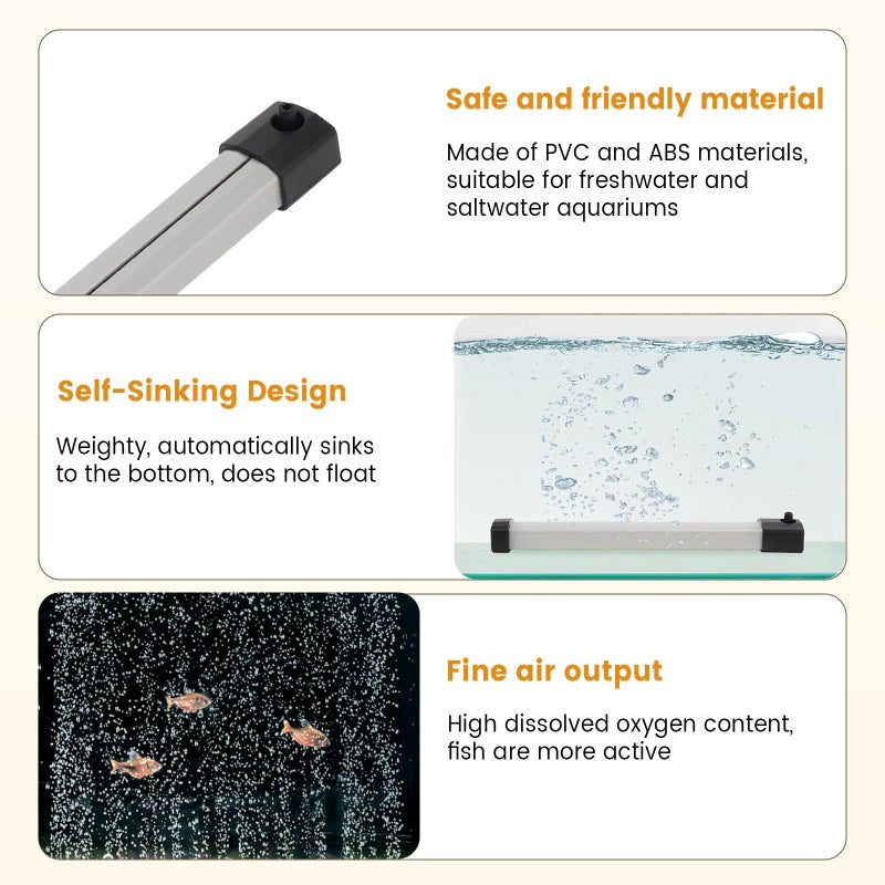 hygger Aquarium Bubble Strip, Nano Air Bubble Curtain Wall Aquarium Air Stone Kit, Quiet High Dissolved Oxygen Diffuser Fish Tank Bubbler Decorations for Freshwater Saltwater (5.9 Inch) - Image 4