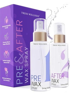 Tress Wellness Pre-Wax Cleanser, Spray and Treatment, After-Wax Oil and Care, Skin Wax Remover