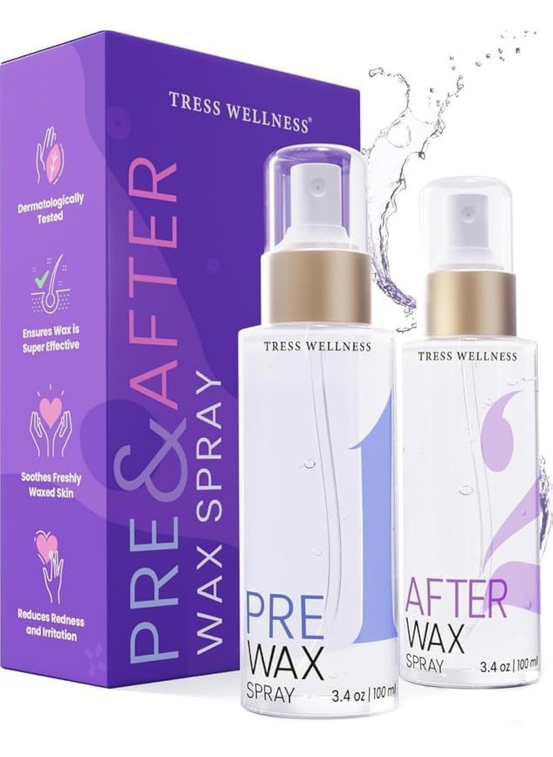 Tress Wellness - Tress Wellness Pre-Wax Cleanser, Spray and Treatment, After-Wax Oil and Care, Skin Wax Remover - Image 1
