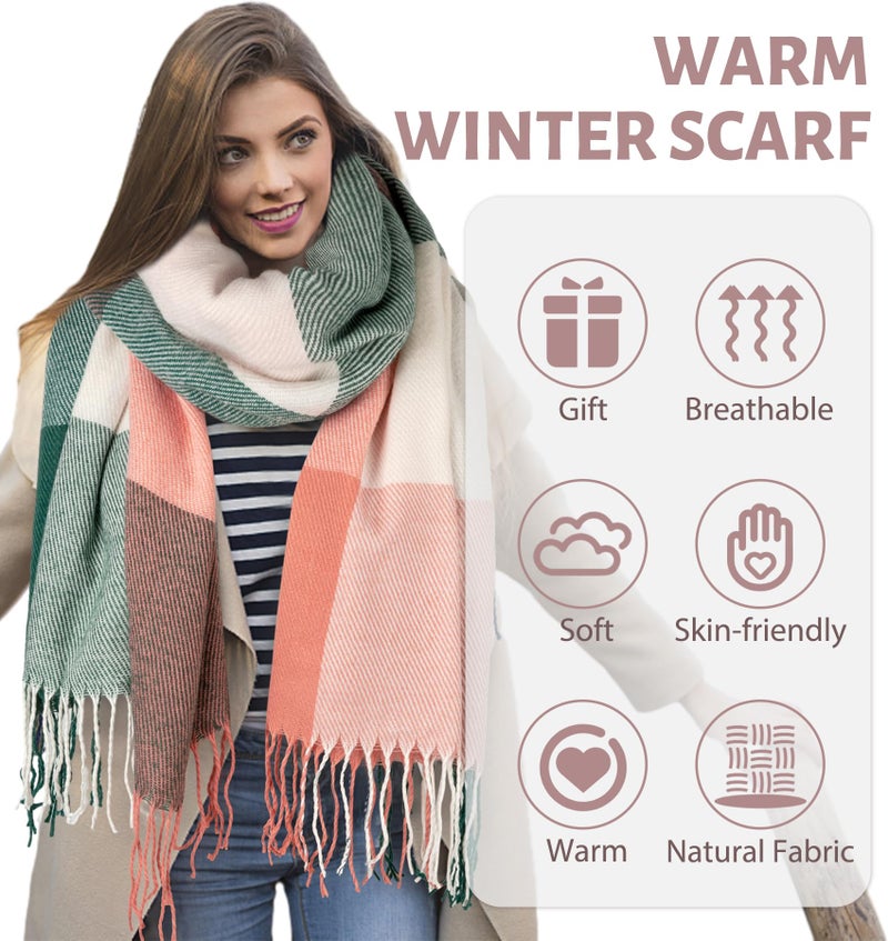 YSense Winter Scarf for Women, Fashion Long Plaid Scarves Warm Big Tartan Blanket Wrap Shawl Ladies Gifts - Image 5