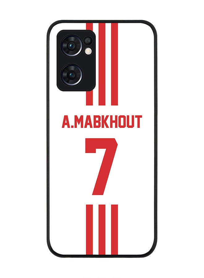 Stylizedd Rugged Black edge case for Oppo Find X5 Lite, Slim fit Soft Case Flexible Cover - Football Team - UAE, Player Name - A.Mabkhout - Image 1