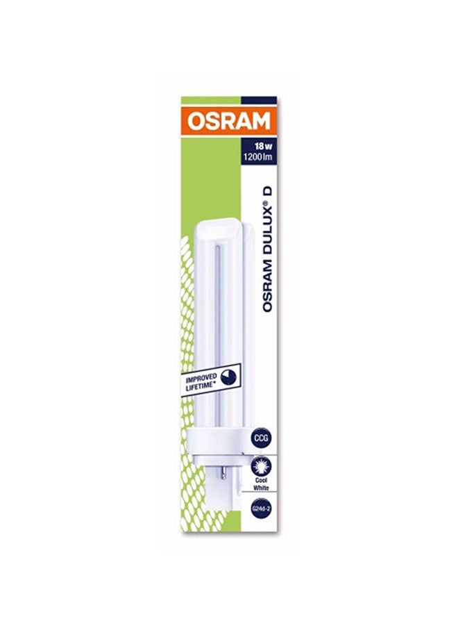 Osram 3-Piece Dulux D Home Decorative Fluorescent Lamp 2 PIN 18W 4000K 1200lm Luminous Flux Cool White Bulb  - Image 2