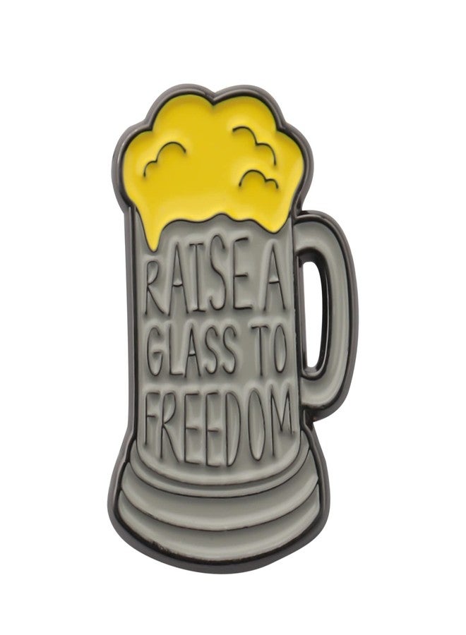 MYOSPARK Musical Gifts Raise A Glass to Freedom Musical Inspired Enamel Pin Musical Lover Gift (raise a glass pin) - Image 1