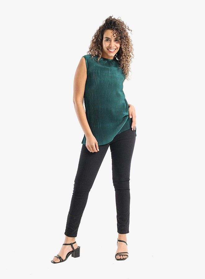 Carina pleated-satin-blouse