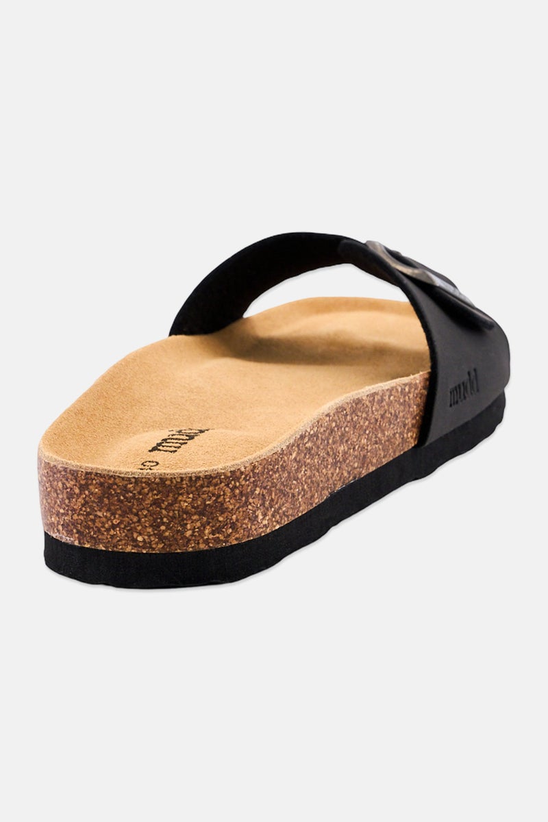 Mudd Women Slip On Cork Sandals, Black - Image 3