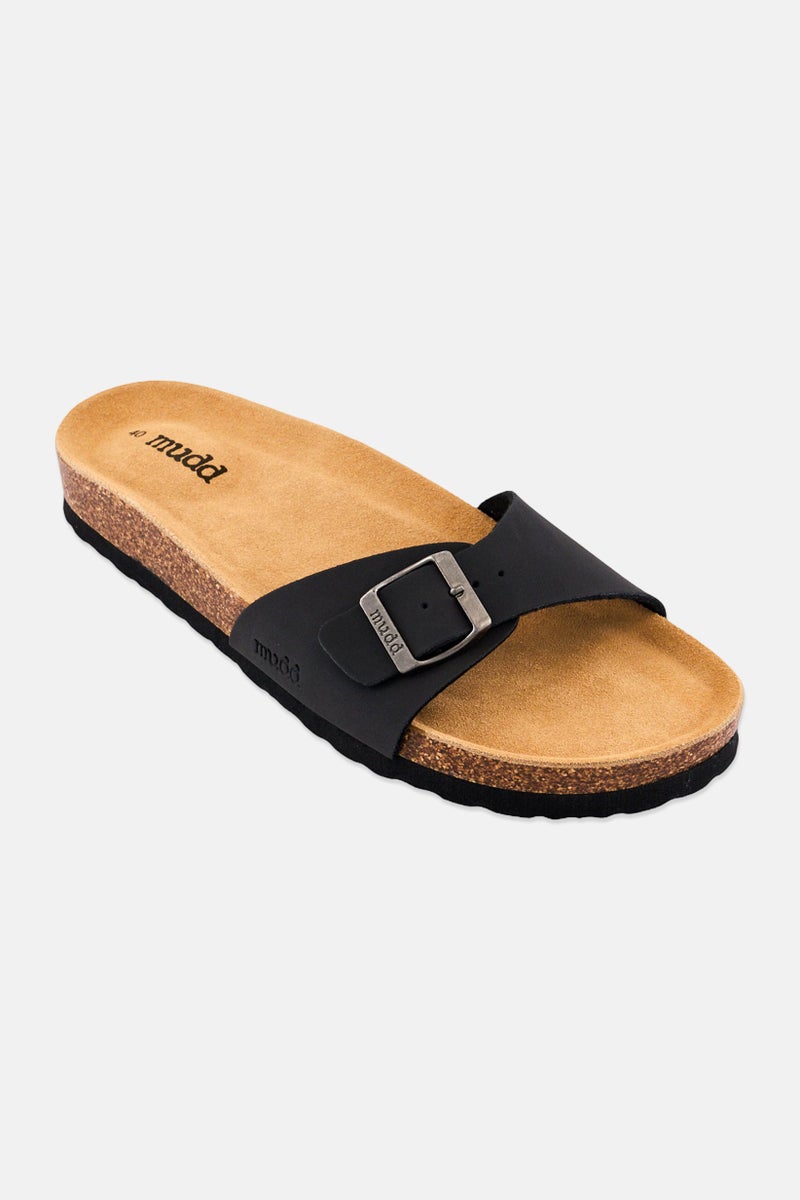 Mudd Women Slip On Cork Sandals, Black - Image 1