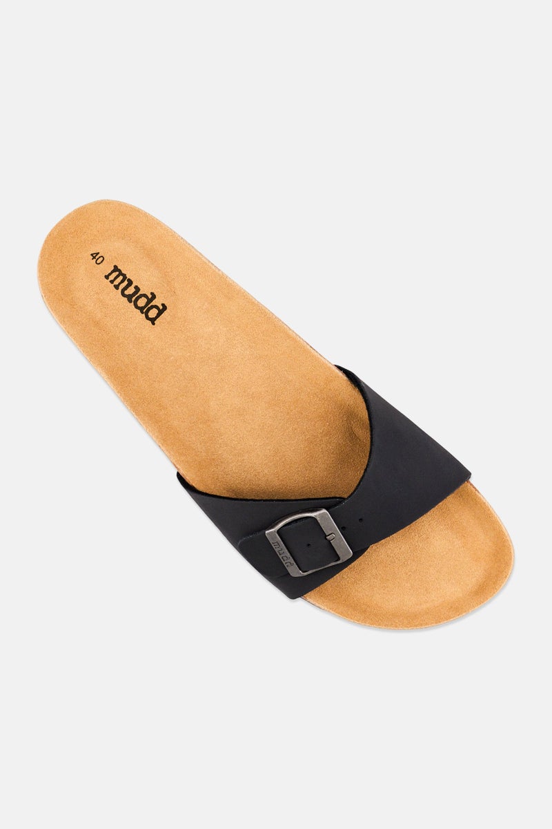 Mudd Women Slip On Cork Sandals, Black - Image 4