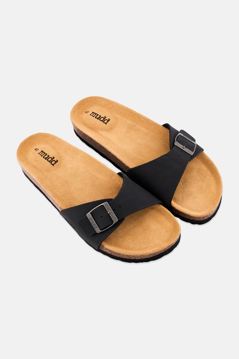 Mudd Women Slip On Cork Sandals, Black - Image 2