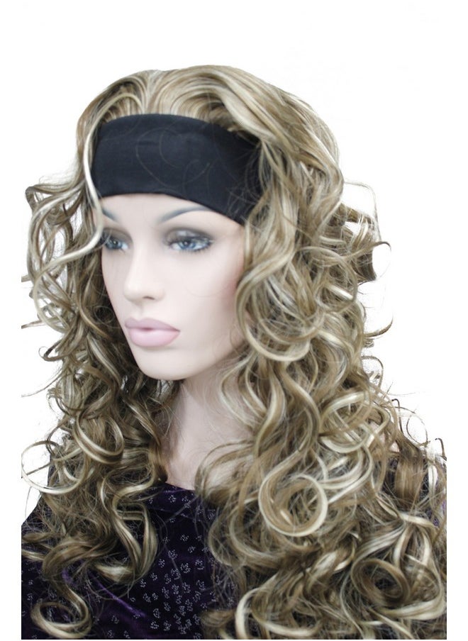 Wiginway 3/4 Band Headband Wig Women'S Brown Mixed Color Long Curly Wigs For Women Ladies  - Image 2