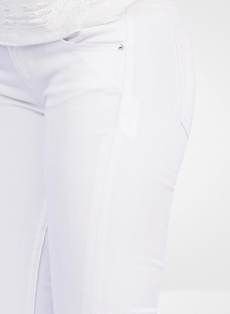 Web Denim Web Denim White Skinny Stretchable Bottom Flair Printed Pant Fashionable Comfort Fit Casual Cotton Jeans with Pockets For Women  - Image 4